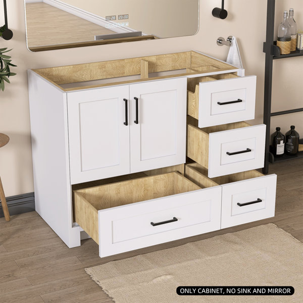 Ogonbrick Solid Wood 42'' Single Bathroom Vanity Base Only | Wayfair